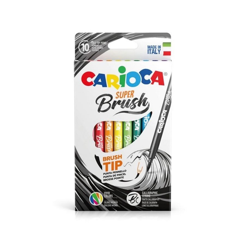 CAJA 12 ROTULADORES PUNTA PINCEL SUPER BRUS