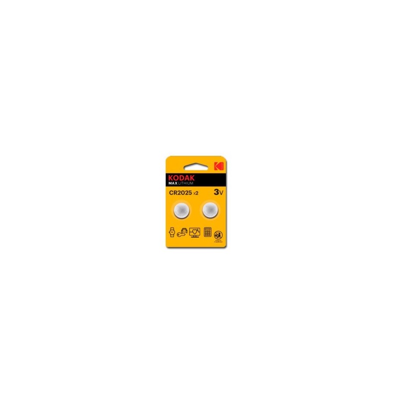 PILA BOTON KODAK LITIO CR2025 3V 2 UNIDADES