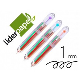 BOLIGRAFO 10 EN 1 LIDERPAPEL TRANSPARENTE RETRACTI