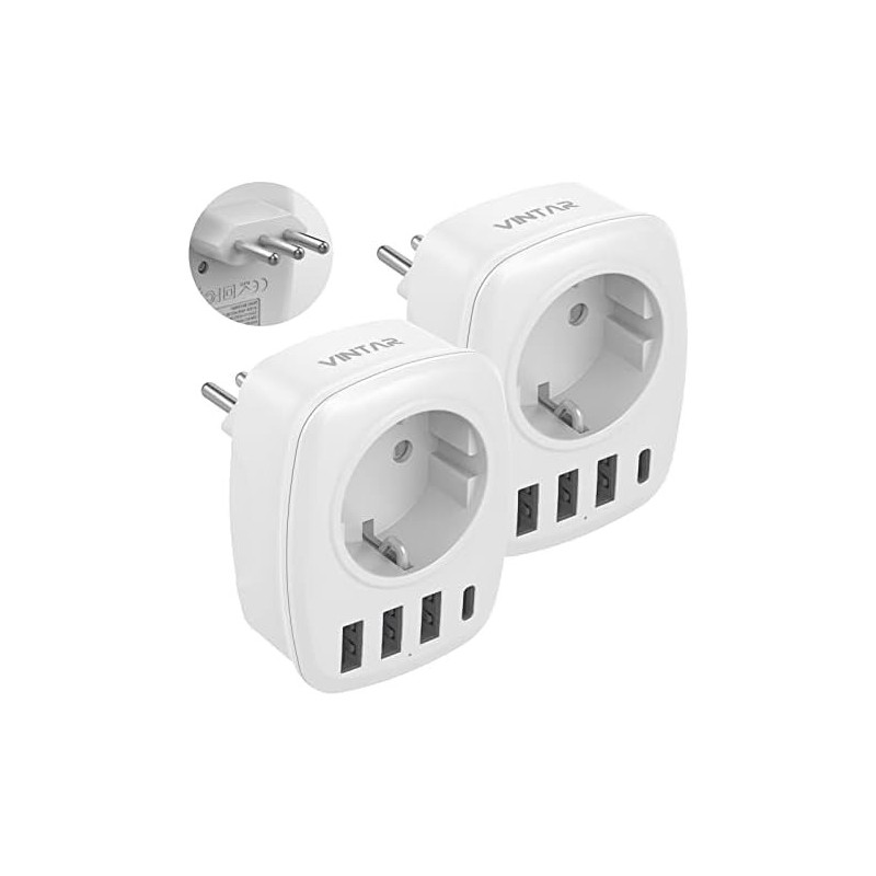 ADAPTADOR DE VIAJE MILLOL CON 3 USB Y USB C