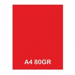 PAPEL A4 80GR P/100 ROJO MICHEL