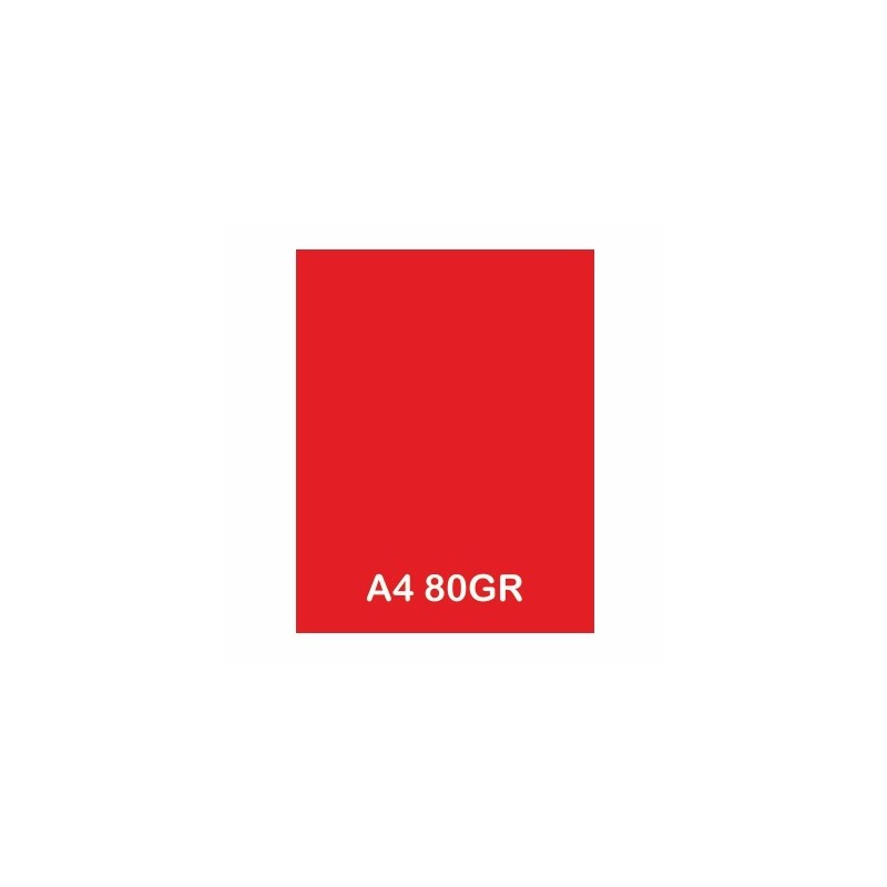 PAPEL A4 80GR P/100 ROJO MICHEL