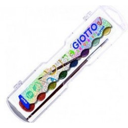 GIOTTO ACUARELAS 30MM GLITTER ESTUCHE 8