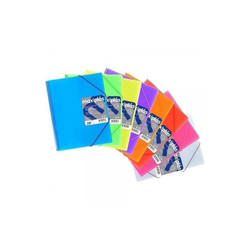CARPETA 20 FUNDAS MAXIPLAS TRANSP. AZUL