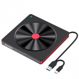 LECTOR GRABADOR DE CD Y DVD USB 2.0 AMOTUS NEGRO