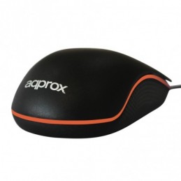 RATON MINI APPROX USB NEGRO/NARANJA