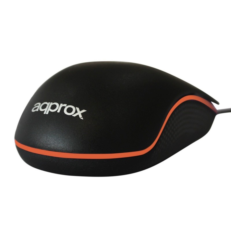 RATON MINI APPROX USB NEGRO/NARANJA