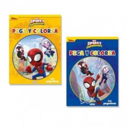 LIBROS PEGA Y COLOREA SPIDEY MARVEL
