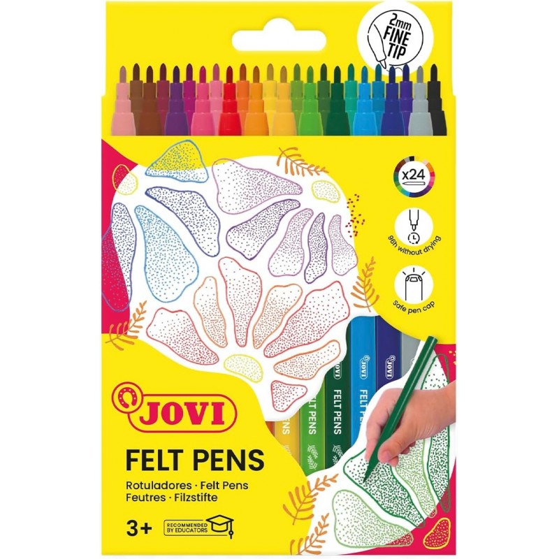 ESTUCHE 24 ROTULADORES JOVI COLORES TRAZO FINO
