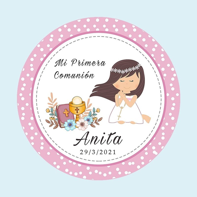 ETIQUETAS AUTOADHESIVAS PRIMERA COMUNION CHICA