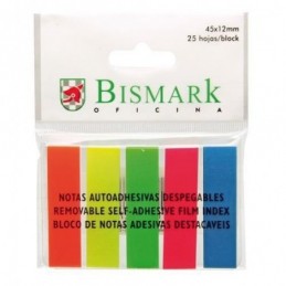 BANDERITAS ADHESIVAS BISMARK 5 COLORES NEON