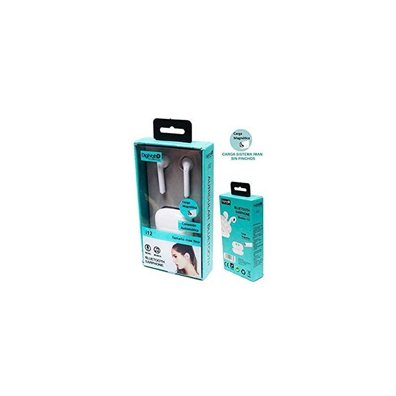 AURICULAR BOTON BASE CARGA BLUETOOTH I12 DIGIVOLT
