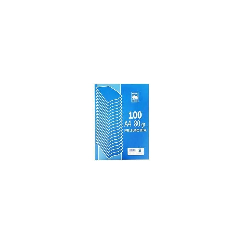 PAPEL A4 80GRS LISO 100HOJAS TAURO EXTRA