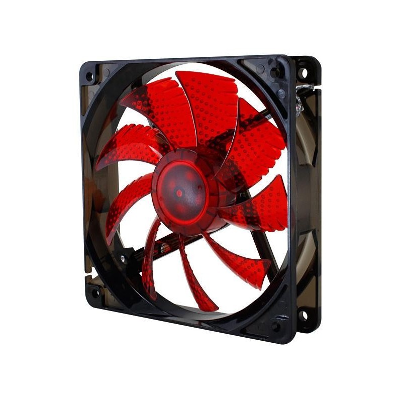 VENTILADOR NOX COOL FAN ROJO 12CM + 4 LEDS