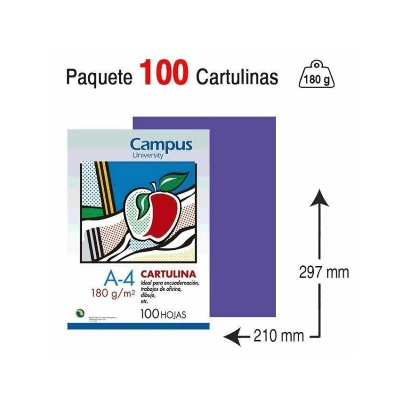 CARTULINA CAMPUS A4 180G VIOLETA