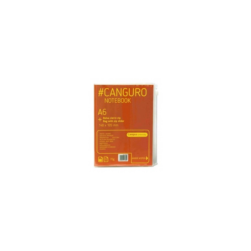 LIBRETA A6 CANGURO 70GR 32H RAYADO HORIZ. SURTIDOS