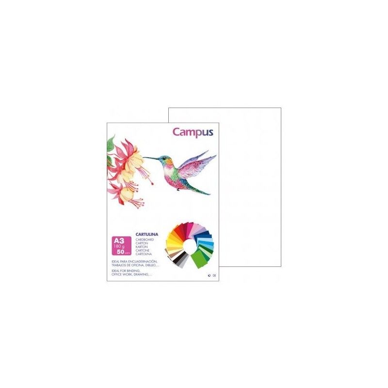 CARTULINA CAMPUS A3 180G BLANCO / 50U