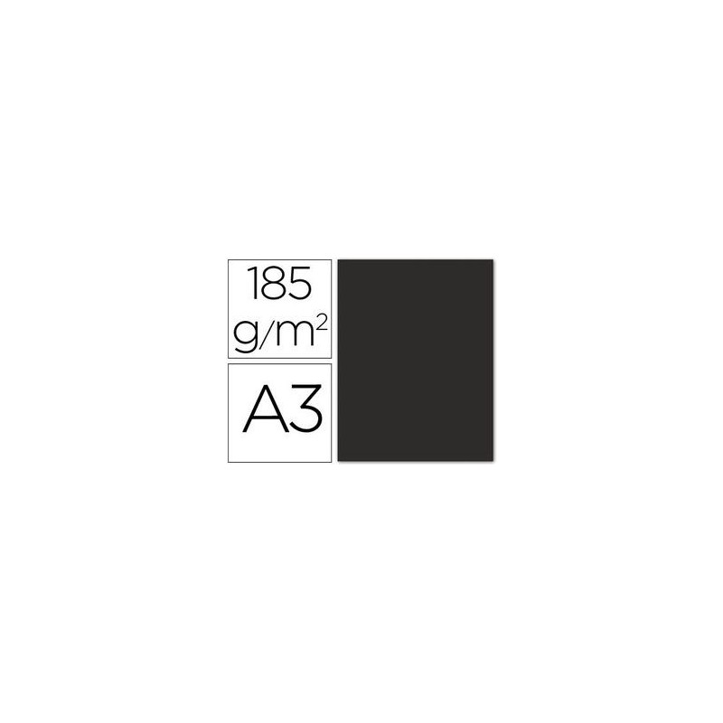 CARTULINA CAMPUS A3 180G NEGRO / 50U