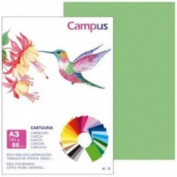 CARTULINA CAMPUS A3 180G VERDE MANAZANA / 50U