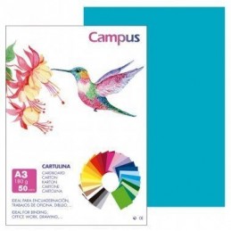CARTULINA CAMPUS A3 180G AZUL TURQUESA / 50U