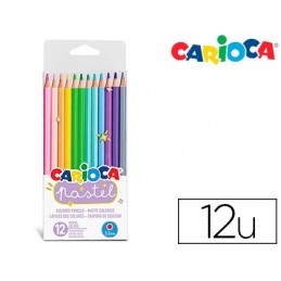 LAPICES COLORES CARIOCA PASTEL 12 COLORES