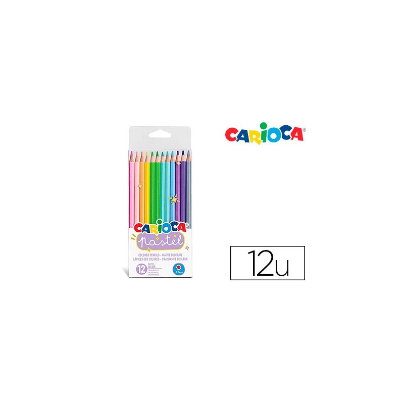 LAPICES COLORES CARIOCA PASTEL 12 COLORES