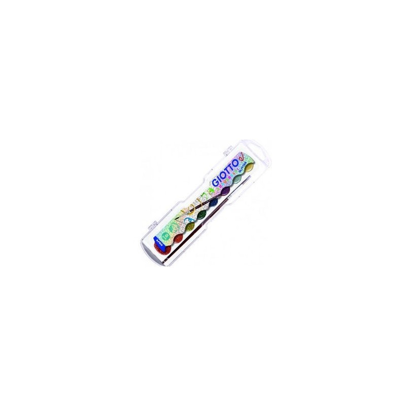 GIOTTO ACUARELAS 30MM GLITTER ESTUCHE 8