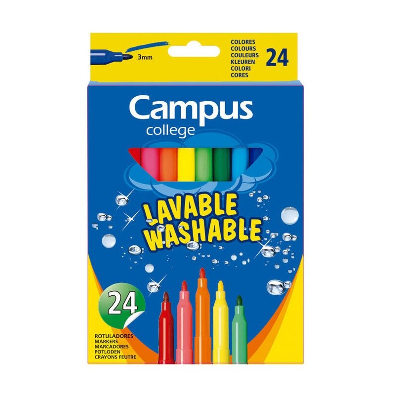 ROTULADOR CAMPUS TINTA LAVABLE 24 COLORES