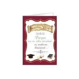 POSTAL SUPER GRACIAS PROFE (24x35)