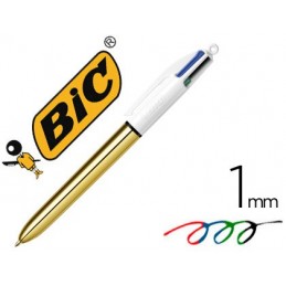 BOLIGRAFO BIC 4COLORES SHINE DORADO