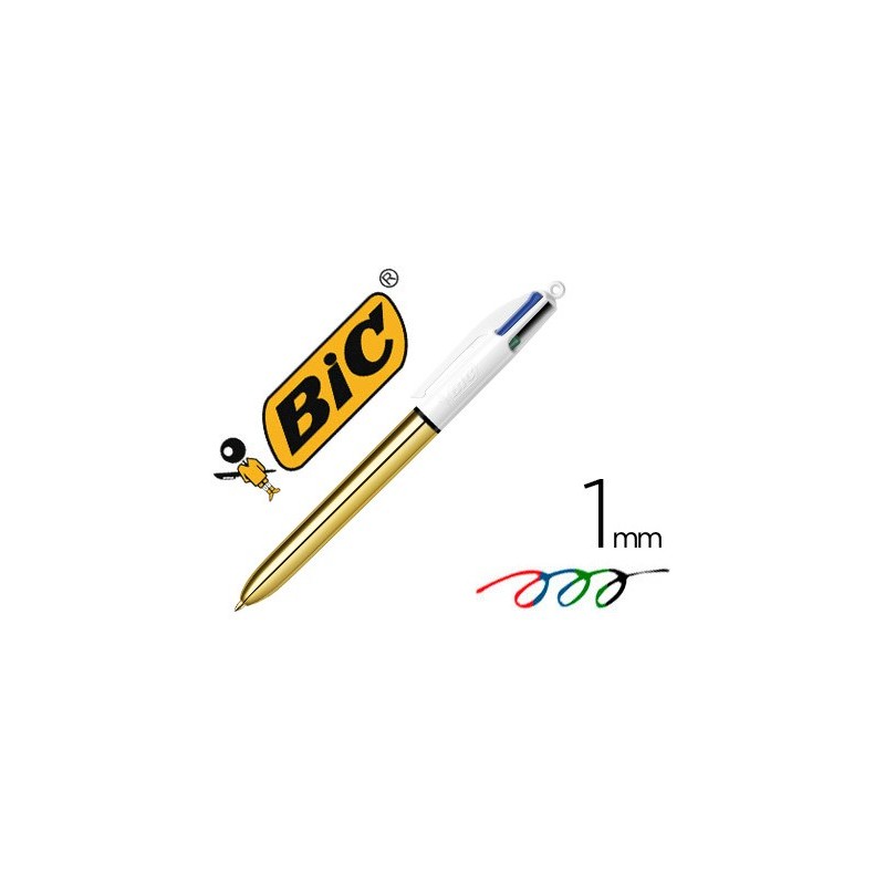 BOLIGRAFO BIC 4COLORES SHINE DORADO