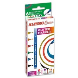 ROTULADOR PURPURINA ALPINO CREA GLITTER MARKER 6UD