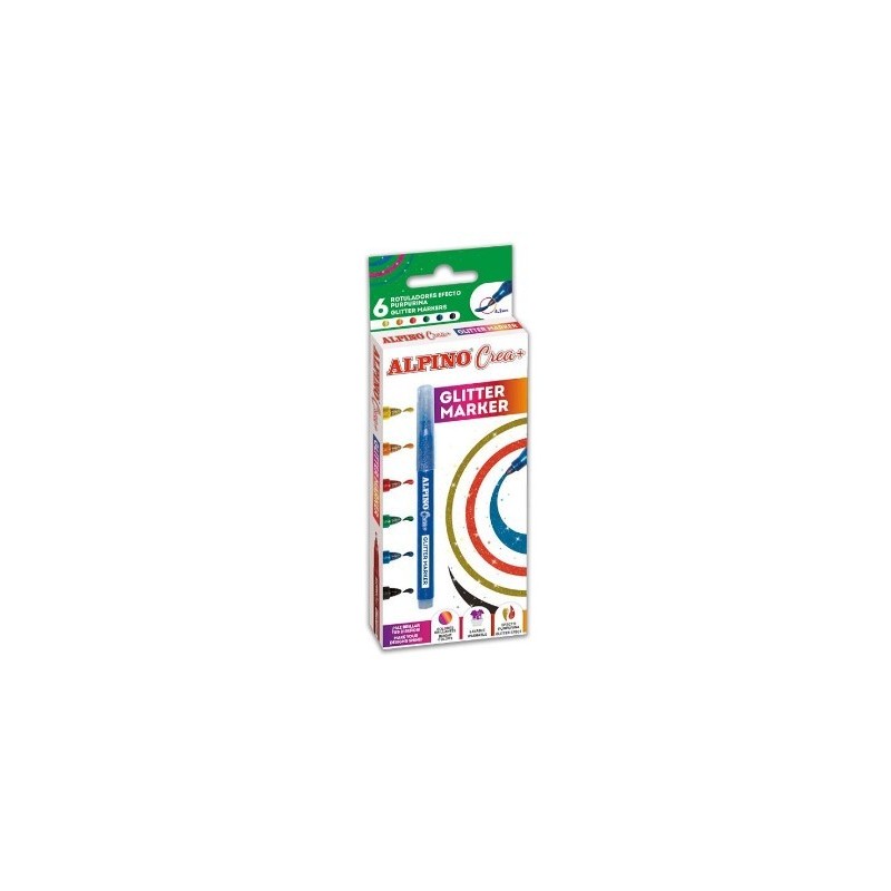 ROTULADOR PURPURINA ALPINO CREA GLITTER MARKER 6UD