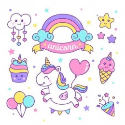 SET DE PEGATINAS EMOJI UNICORNIO