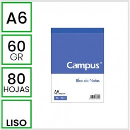 BLOC NOTAS A6 80H 60GR PERFORADA LISO