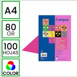 PAPEL CAMPUS A4 80GR 100H ROSA NEON