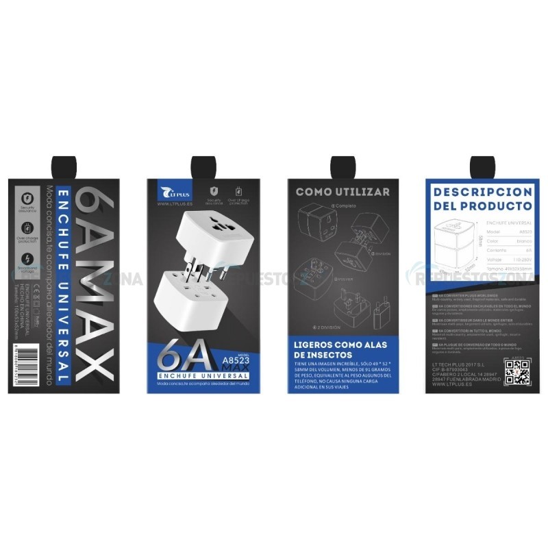 LT PLUS A8523 ENCHUFE UNIVERSAL 6A