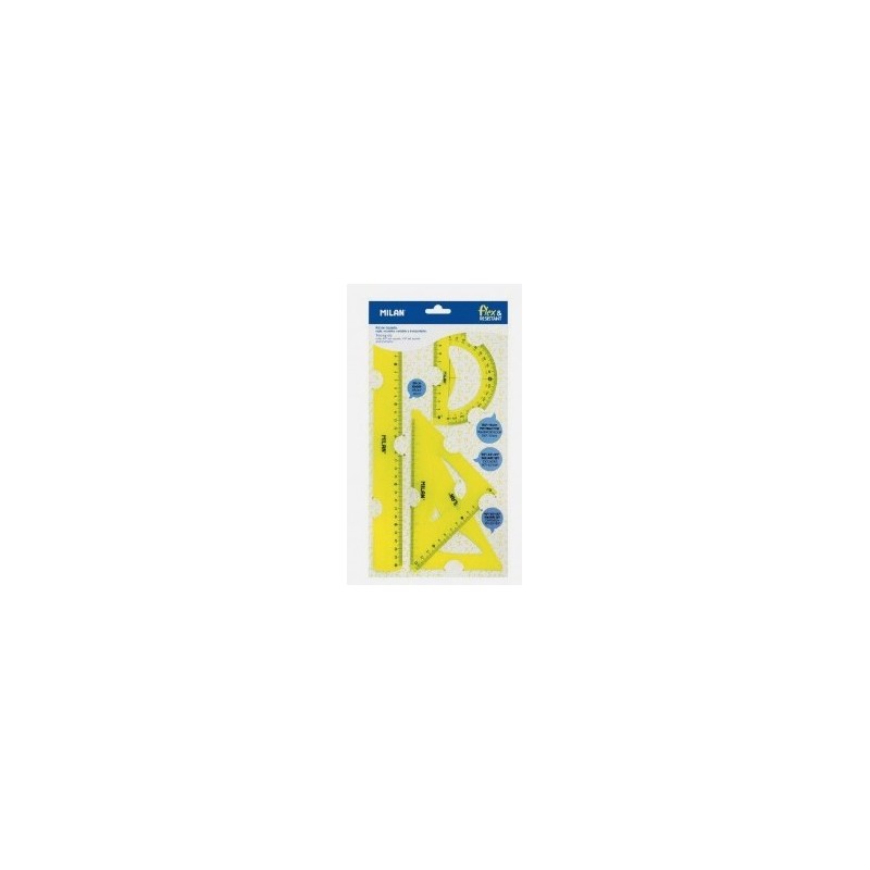 ESTUCHE DE DIBUJO 4 REGLAS AMARILLAS FLEXIBLES MIL