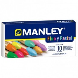 CERA MANLEY FLUOR Y PASTEL CAJA DE 10 COLORES
