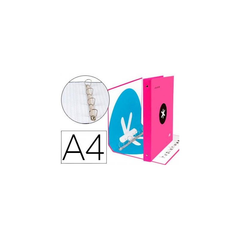 CARPETA 4 ANILLAS 40MM MIXTAS ANTARTIK ROSA