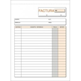 TALONARIO DE FACTURA CUARTO T-6 NATURAL CON IVA