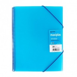 CARPETA 30 FUNDAS MAXIPLAS TRANSP AZUL