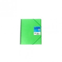 CARPETA 20 FUNDAS MAXIPLAS TRANSP VERDE