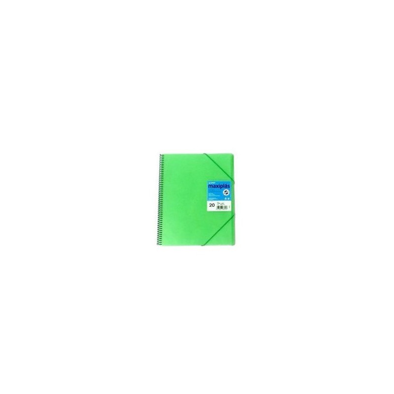 CARPETA 20 FUNDAS MAXIPLAS TRANSP VERDE
