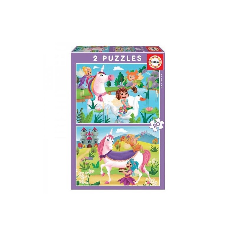PUZZLE 2x20 UNICORNIOS Y HADAS