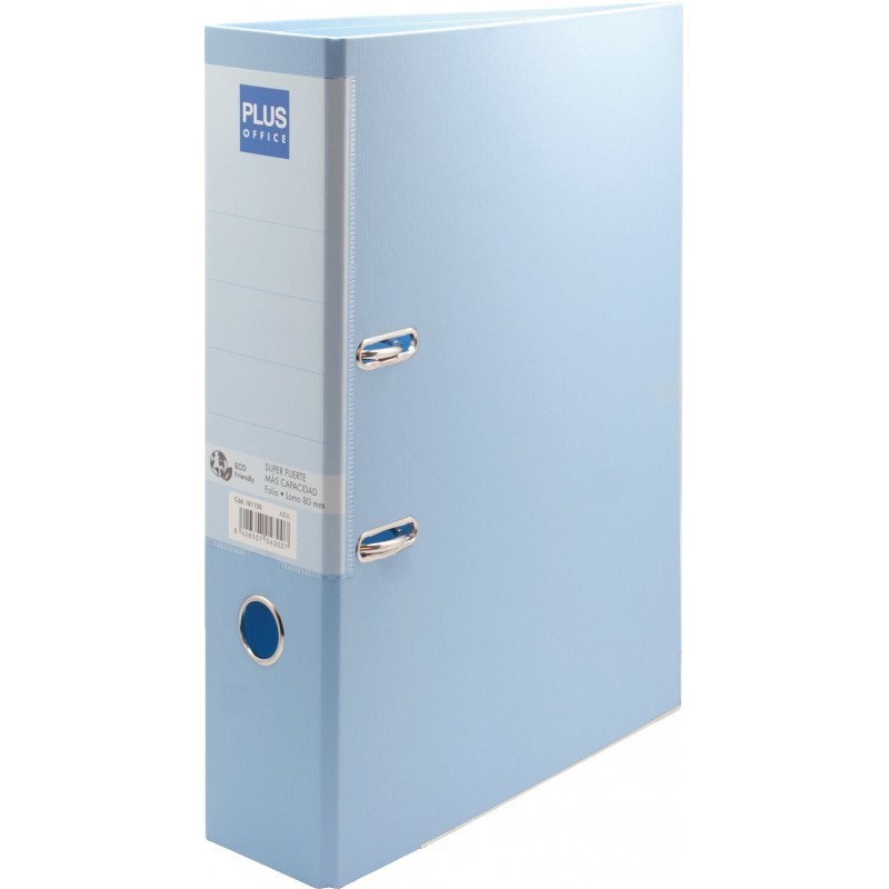 ARCHIVADOR PLUS.3 F. 80MM AZUL PASTEL