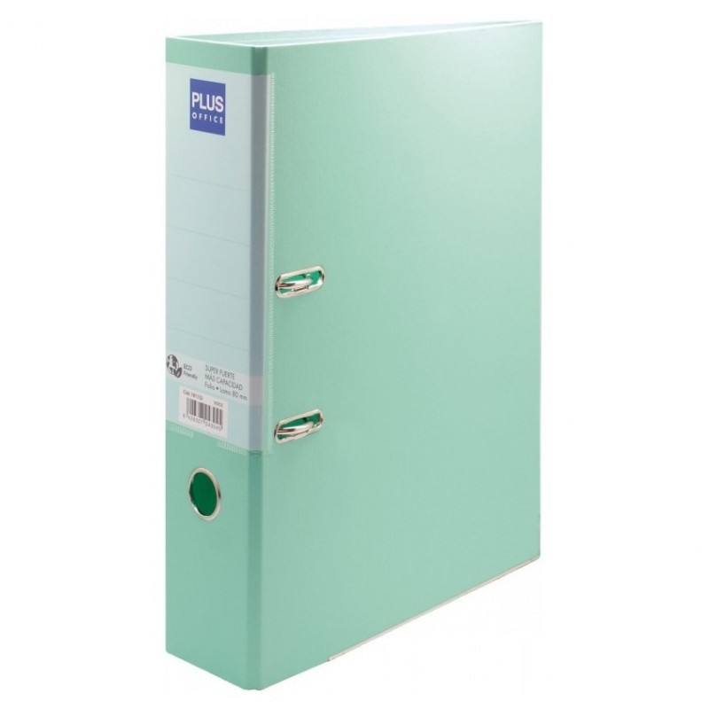 ARCHIVADOR PLUS.3 F. 80MM VERDE PASTEL