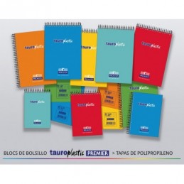BLOC ESPIRAL OCTAVO 80H TAURO PLASTIC 105x155mm