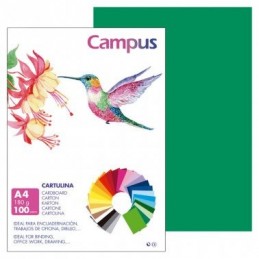 CARTULINA CAMPUS A4 180G VERDE PINO / 100UDS