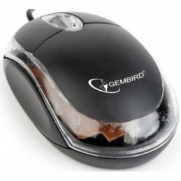RATON GEMBIRD USB NEGRO TRANSPARENTE